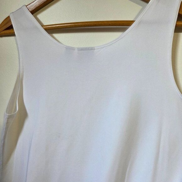 EUC CHICO'S WHITE SCOOP NECK TANK TOP SIZE 1 / WOMENS MEDIUM - Picture 5 of 15